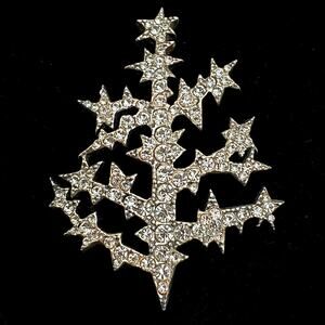 MMA Fabergé Tree Brooch Sterling Silver 925 Crystal Snowflake Pin Pendant Xmas